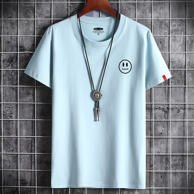 2021 Brand New Cotton Oversized Men's T-Shirt O-Neck Minimalist Short Sleeve Summer Men T Shirt S-6XL clothes for teens Top Tee - KMTELL