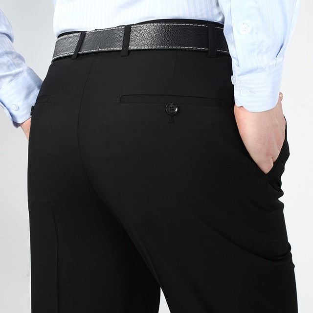 Big Size 29-56 Summer 2021 Wrinkle-Resistant Black Suit Pants Mens Clothing Baggy Double Pleated Classic Dress Pants Trousers - KMTELL