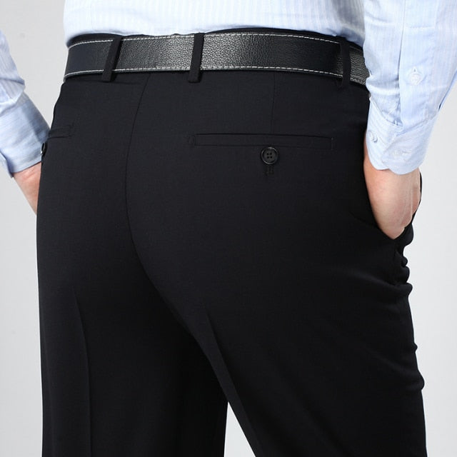 Big Size 29-56 Summer 2021 Wrinkle-Resistant Black Suit Pants Mens Clothing Baggy Double Pleated Classic Dress Pants Trousers - KMTELL