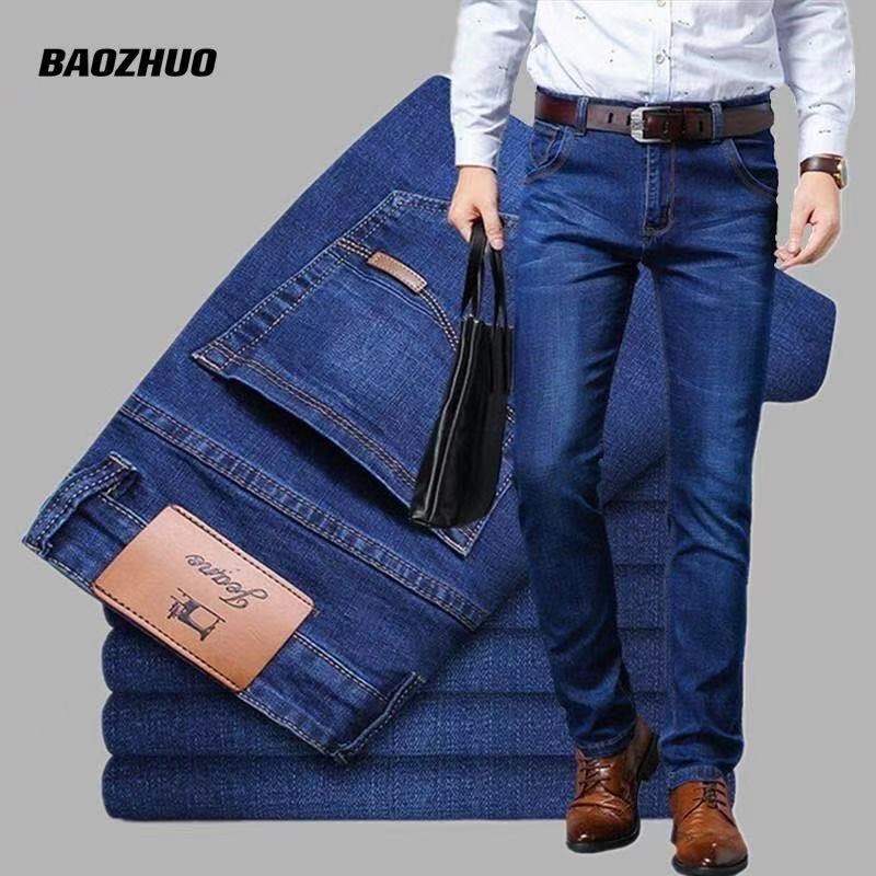 Fashion Brand Clothing Slim Men Summer Autumn Business Casual Jeans 2021 Man Oversize Denim Pants Trousers Baggy Stretch Jeans - KMTELL