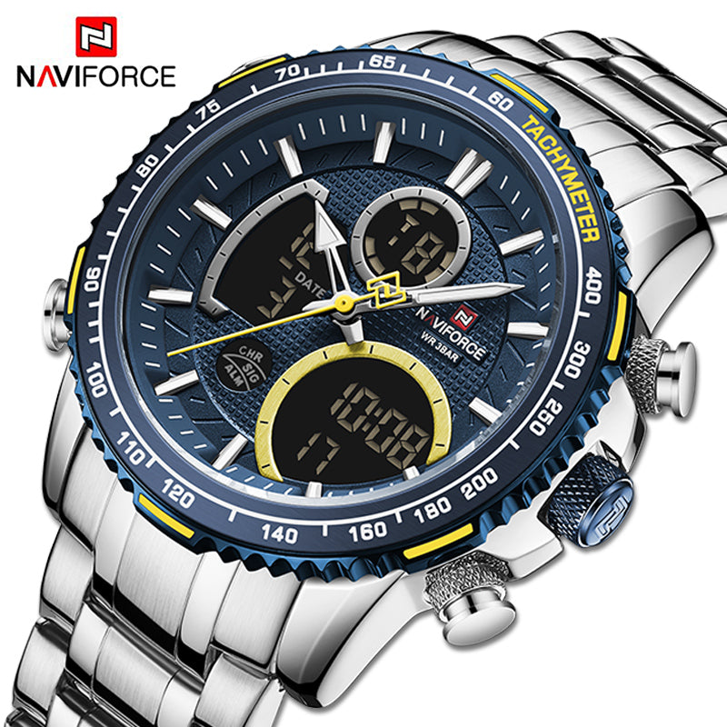 NAVIFORCE Men Watch Top Luxury Brand Big Dial Sport Watches Mens Chronograph Quartz Wristwatch Date Male Clock Relogio Masculino - KMTELL