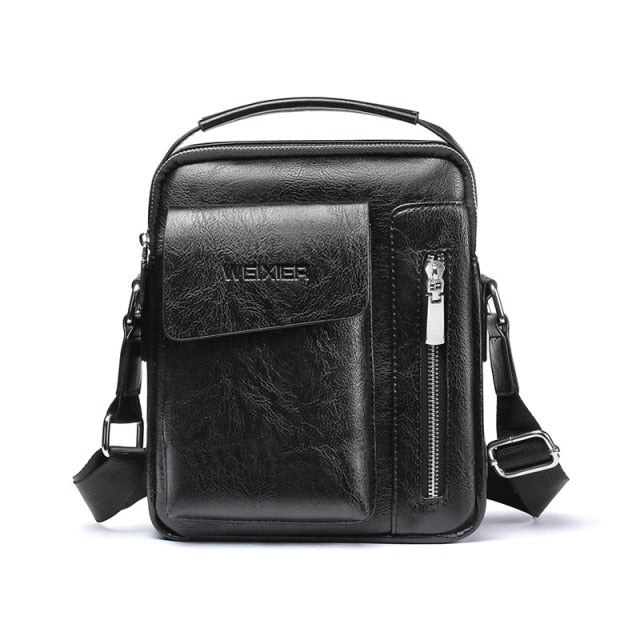 Casual Men Shoulder Bag Vintage Crossbody Bags High Quality Male Bag PU Leather Handbag Capacity Men Messenger Bags Tote Bag - KMTELL
