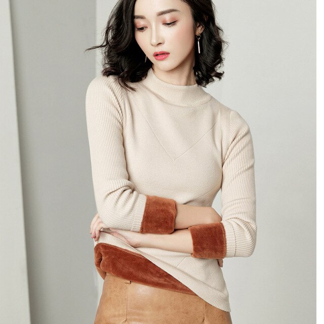 women clothing 2020 New best-selling high-quality thick velvet fashion close-fitting base sweater Outdoor leisure women&#39;s coat - KMTELL