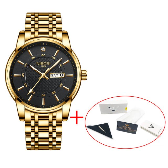 NIBOSI Gold Watch for Men Warterproof Sports Mens Watch Top Brand Luxury Clock Male Business Quartz Wristwatch Relogio Masculino - KMTELL
