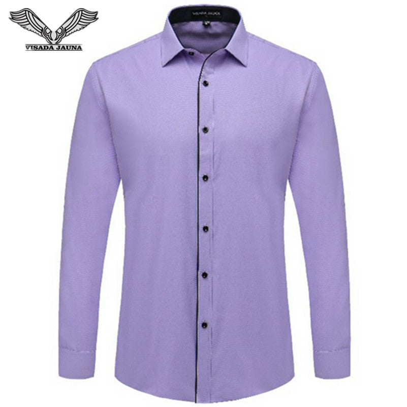 Men's Business Shirts 2016 Spring Autumn New Arrivals Fashion Cotton Male High Quality Long Sleeve Dress Shirt 4XL N353 - KMTELL