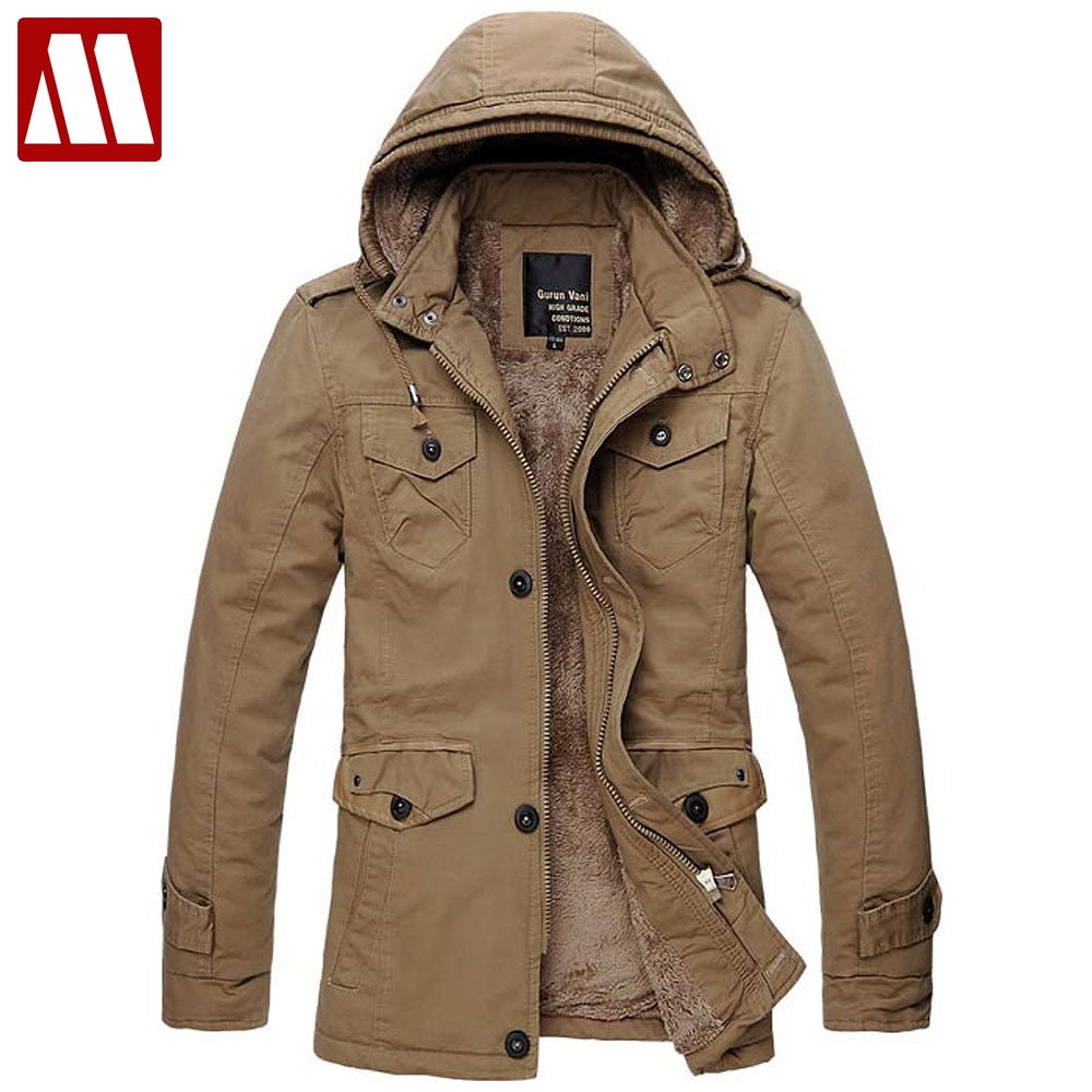 New Fashion Men's Fleece Overcoat Thickening Faux Fur Winter Coat Parka Mens Super Warm Greatcoat Cotton Jacket Asia S-6XL D069 - KMTELL
