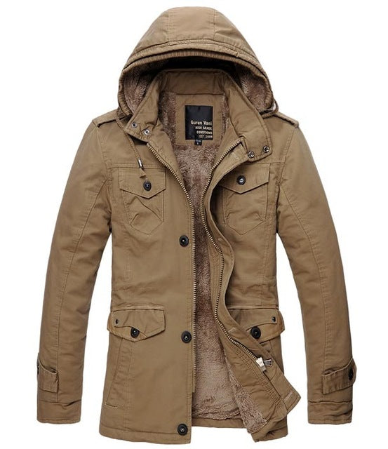 New Fashion Men's Fleece Overcoat Thickening Faux Fur Winter Coat Parka Mens Super Warm Greatcoat Cotton Jacket Asia S-6XL D069 - KMTELL