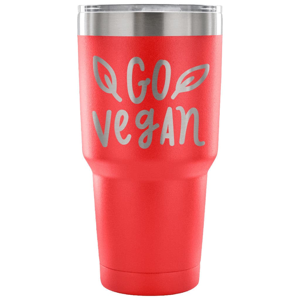 Go Vegan 30 oz Tumbler - Travel Cup, Coffee Mug - KMTELL