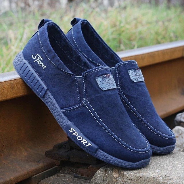 Denim Men Casual Shoes Canvas Sneakers Flat Shoes Mans Footwear Plimsoll Breathable Zapatos Hombre Summer Soft Male Shoes AET638 - KMTELL