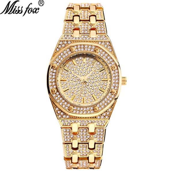 Tops Designer Brand Luxury Women Watches Best Selling 2018 Products Diamond Ap Watch Waterproof Women Gold Watch With Gift Box - KMTELL