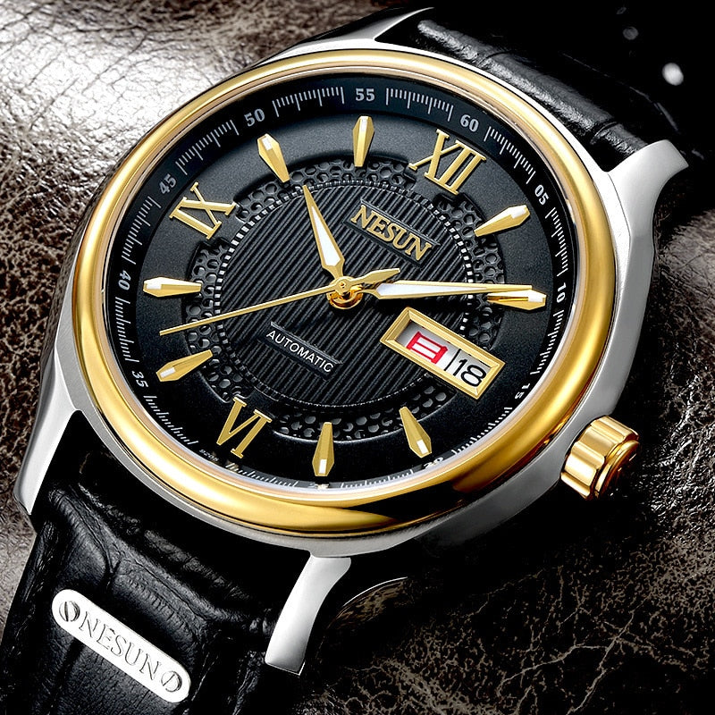Switzerland Nesun Japan Seiko NH36A Automatic Movement Watch Men Luxury Brand Men's Watches Sapphire Genuine Leather N9205-2 - KMTELL