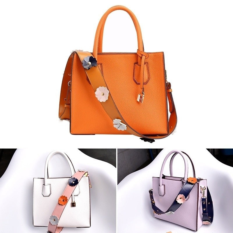 Solid color PU Leather Handbag Fashion Purse Bag Cross Body Shoulder Messenger Bag - KMTELL